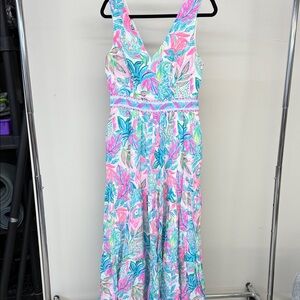 Lilly Pulitzer Pink and Blue Maxi Dress